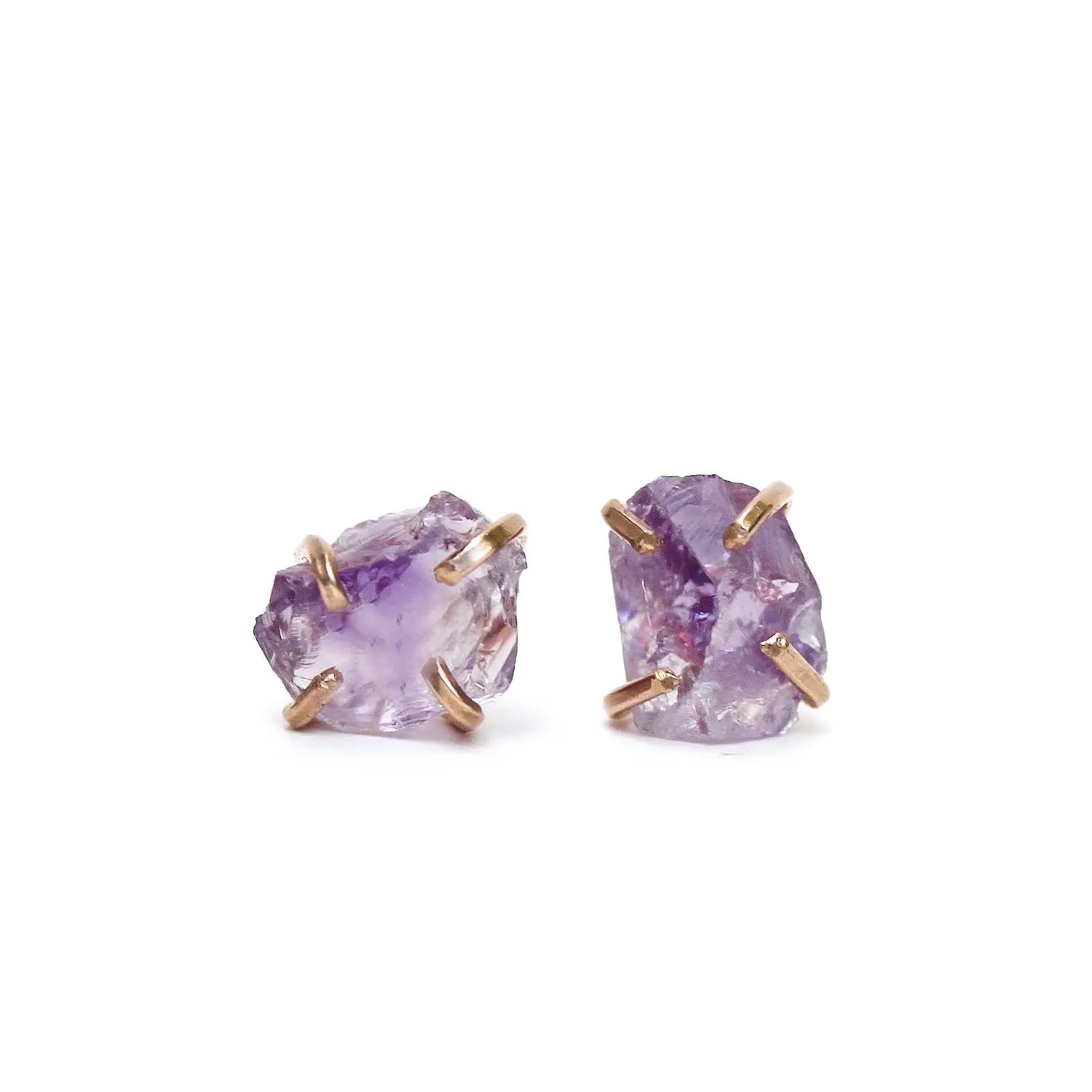 Amethyst Raw Stud Earrings