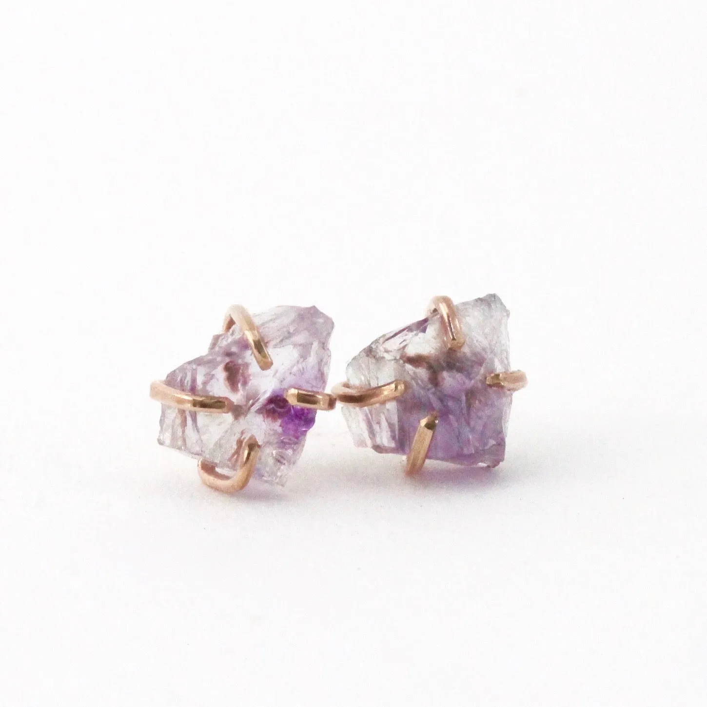 Amethyst Raw Stud Earrings