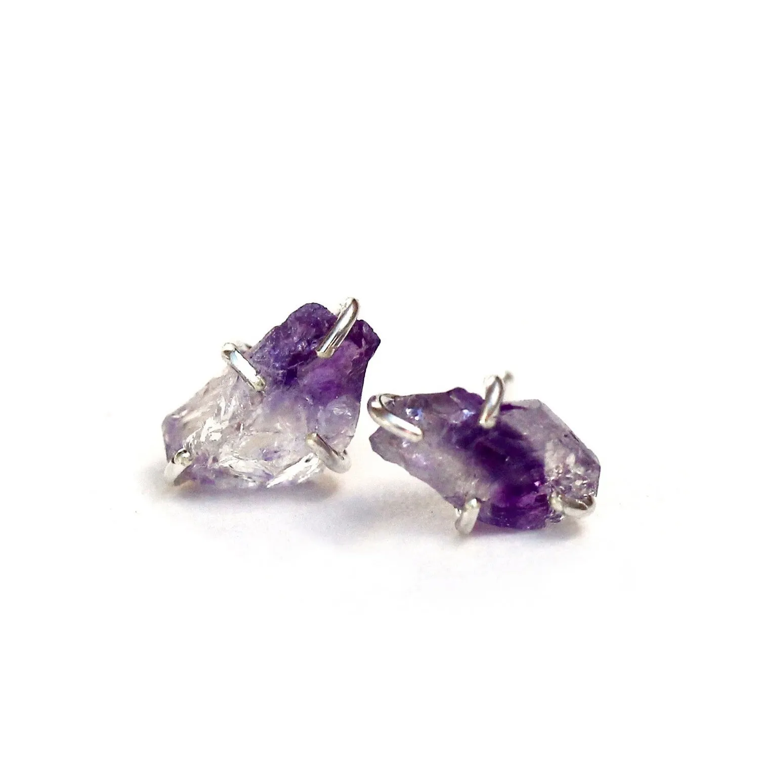 Amethyst Raw Stud Earrings
