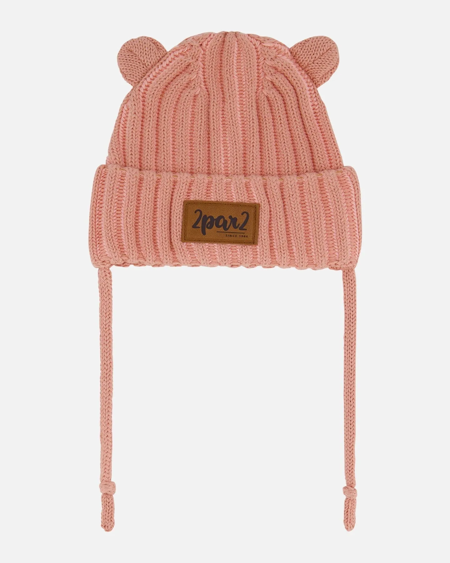 Baby Knit Hat With Ears Ash Rose