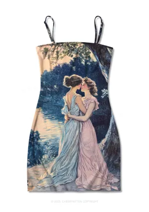 Best Friends Y2K Print Slip Dress Cherrykitten