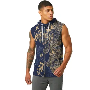 Flower Chinese Dragon Sleeveless Pullover & Zip Hoodie