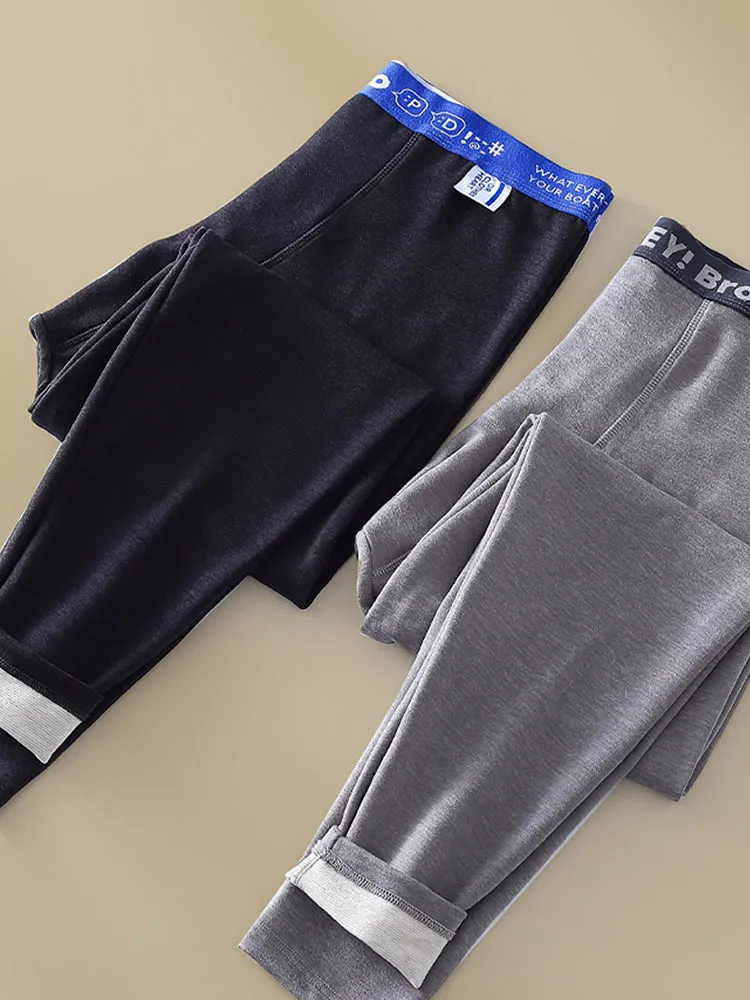 Men's Thermal Pants with Fleece Lining, Thickened Sports Base Layer Pants