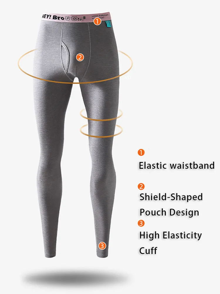 Men's Thermal Pants with Fleece Lining, Thickened Sports Base Layer Pants
