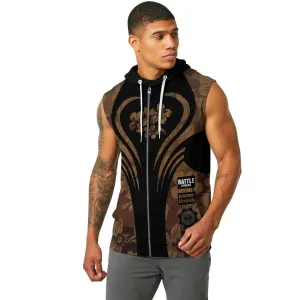 Orchid Series Floral Brown Heart Pattern Sleeveless Pullover & Zip Hoodie