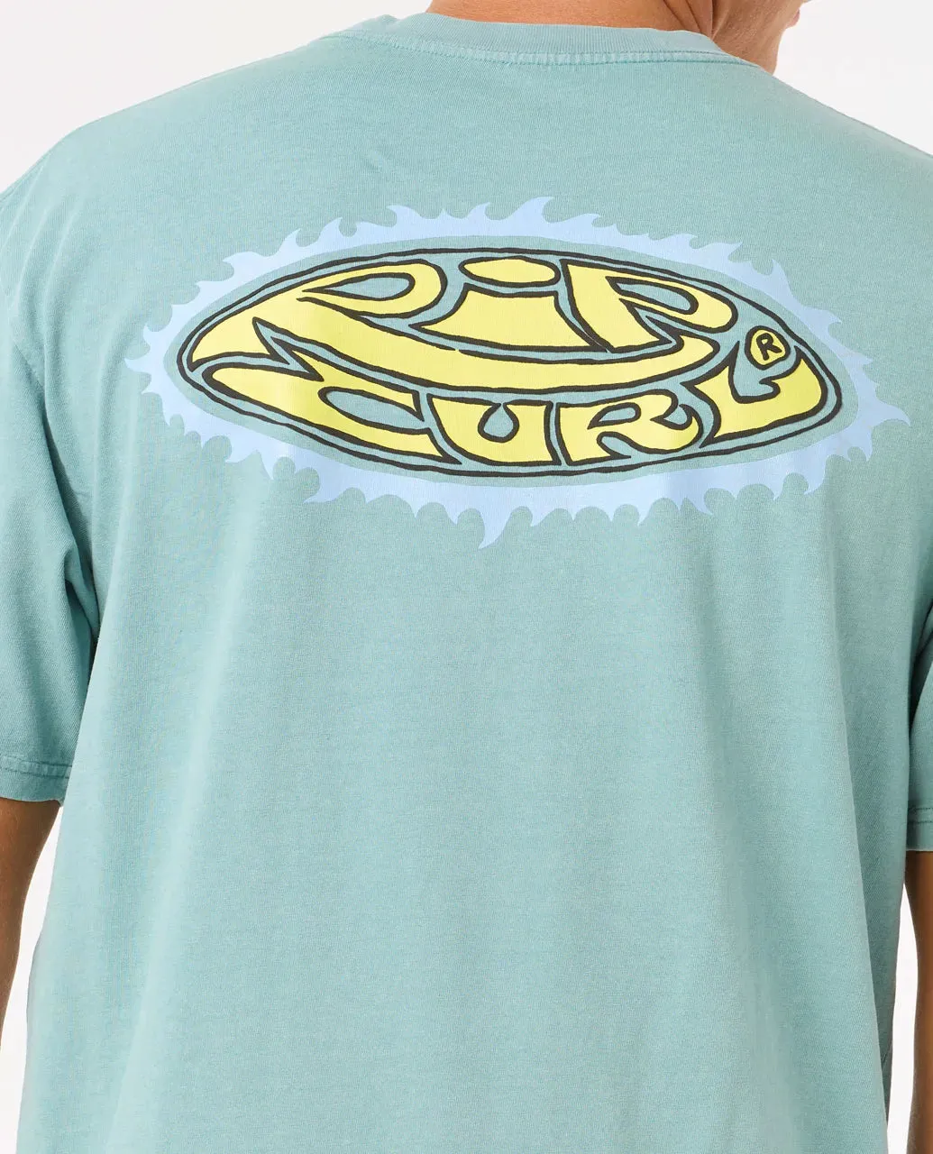 Rip Curl Men's Raw Energy Sloth T-shirt Blue Lagoon 0O2MTE-3038