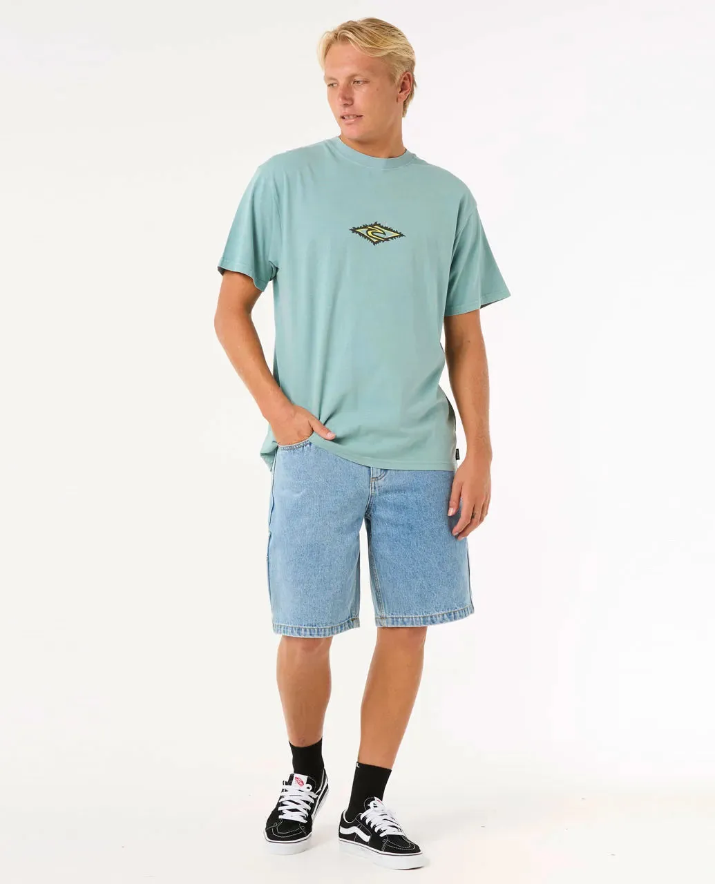 Rip Curl Men's Raw Energy Sloth T-shirt Blue Lagoon 0O2MTE-3038