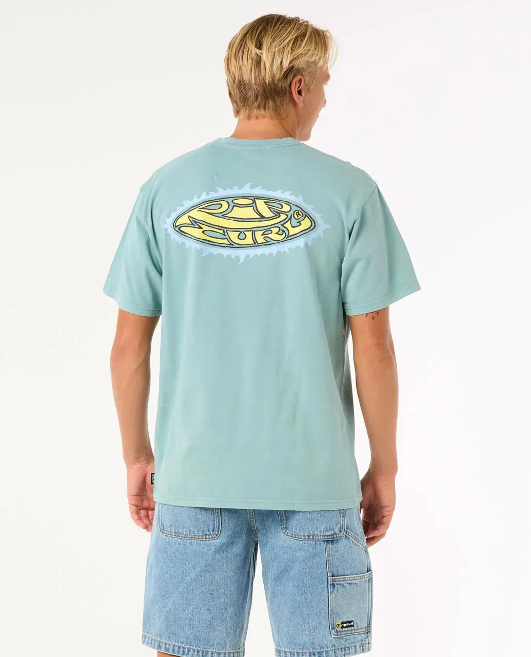 Rip Curl Men's Raw Energy Sloth T-shirt Blue Lagoon 0O2MTE-3038