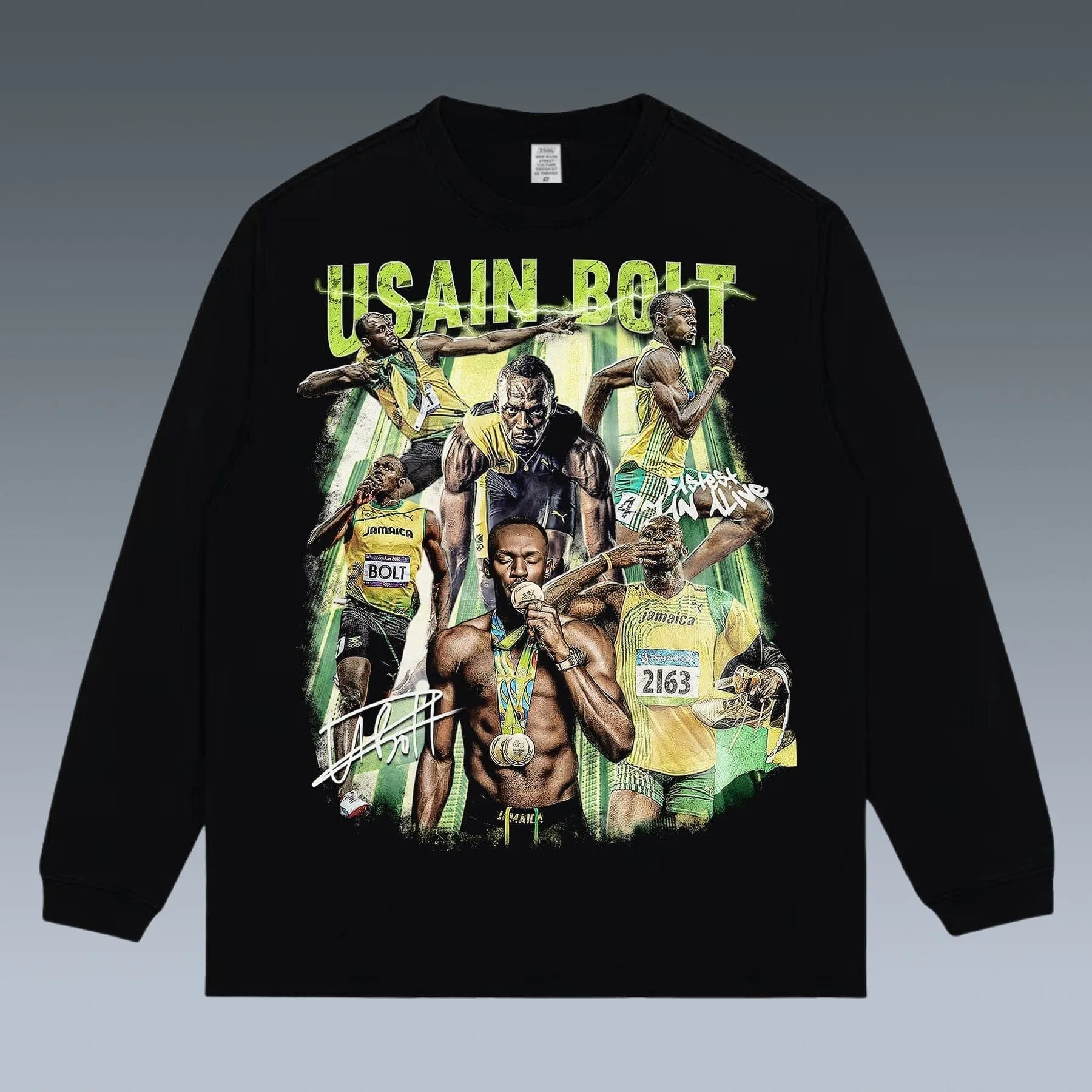 VINTAGE LONG SLEEVE TEE | USAIN ST LEO BOLT
