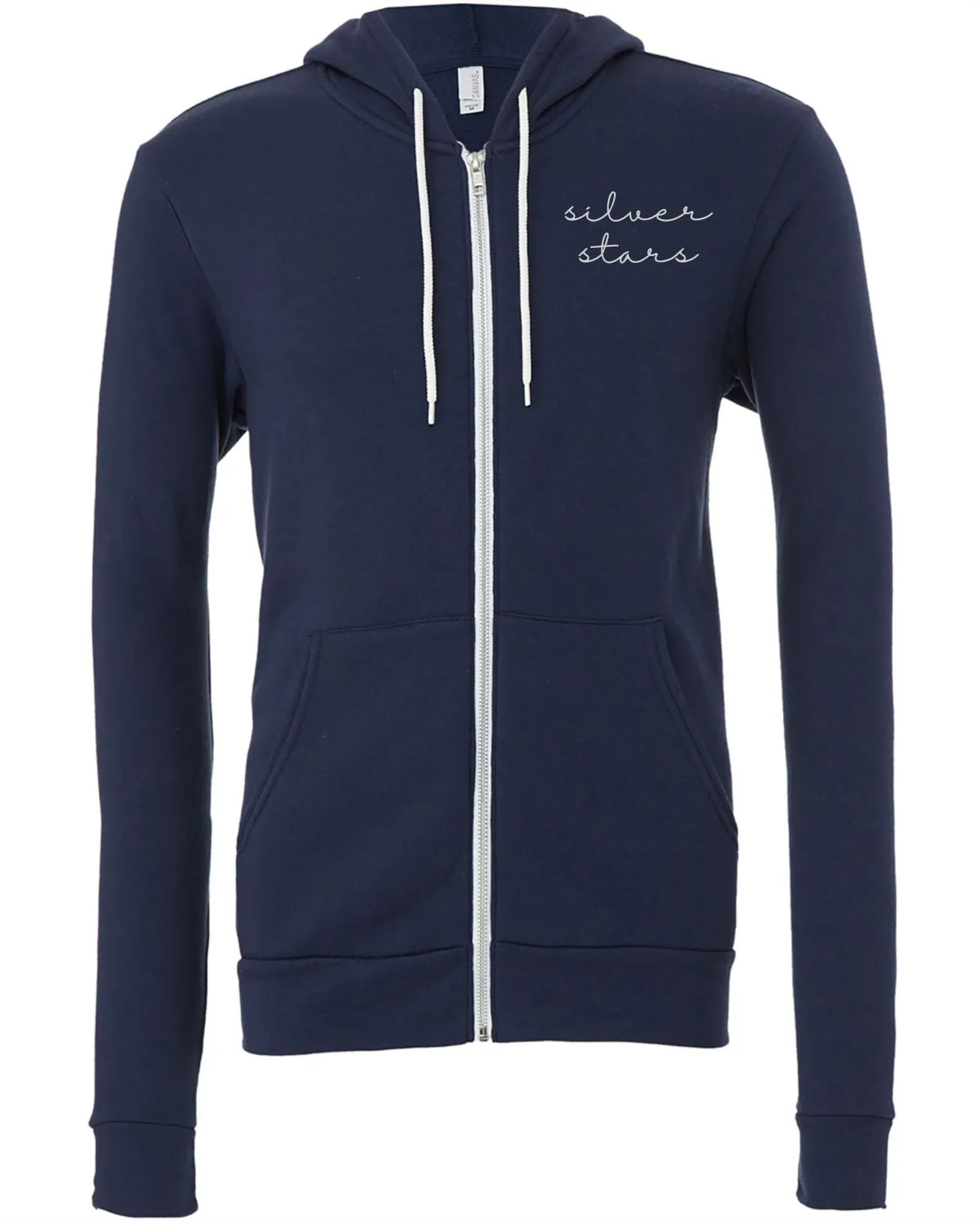 Zip-Up Hoodie - Silver Stars Smiley Face